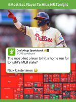 Nick Castellanos is the most bet player to hit a HR tonight. You all know why.